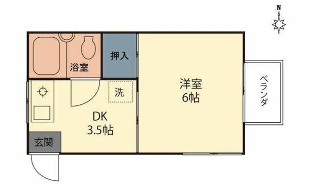 宮崎荘(1K/1階)の間取り写真