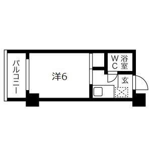 山手ダイヤハイツB(1K/7階)の間取り写真