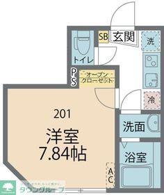 カインドネスN(1K/1階)の間取り写真