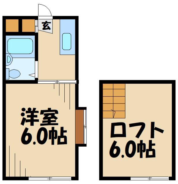 シティハイツ西調布(1K/2階)の間取り写真