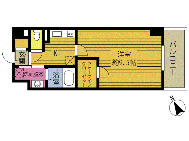 S-FORT大分寿町(1K/6階)の間取り写真