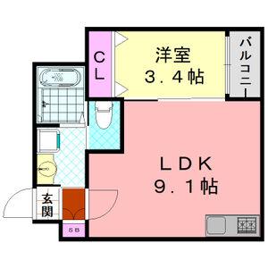 H-MAISON衣摺III(1LDK/1階)の間取り写真