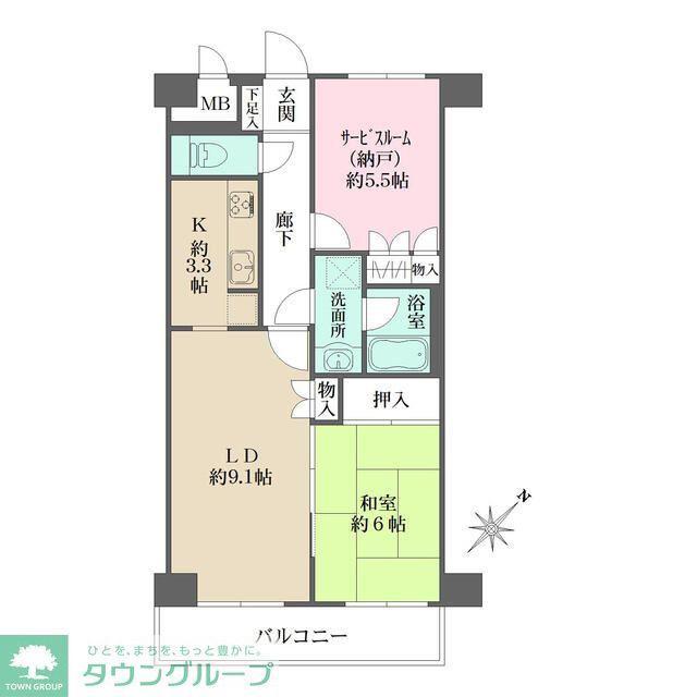 藤和シティホームズ荻窪駅前(1SLDK/2階)の間取り写真