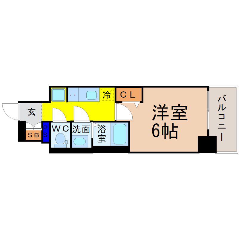 プレサンスNAGOYAシティオ(1K/5階)の間取り写真