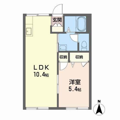 チューリップハイツ(1LDK/2階)の間取り写真