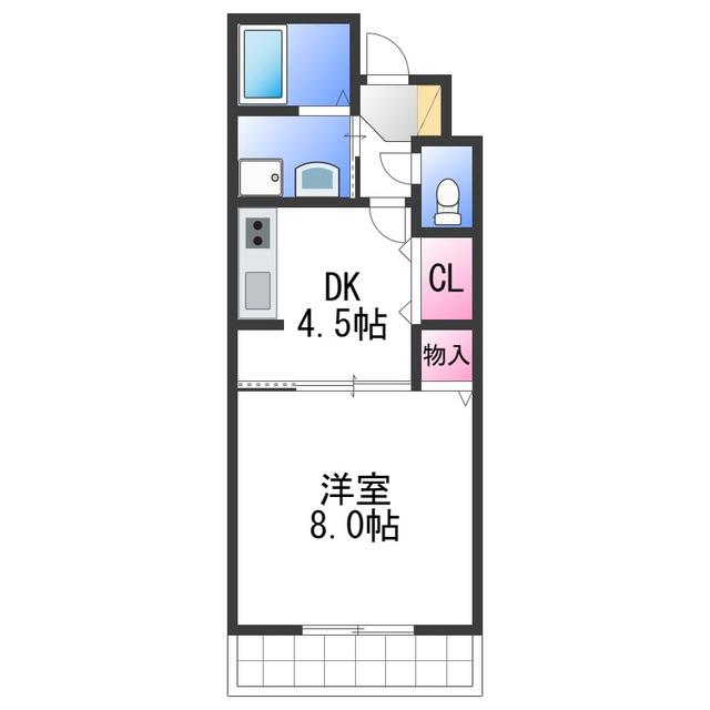 アルシオネ(1DK/1階)の間取り写真