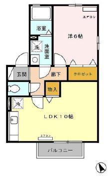プリメゾンフーガ(1LDK/2階)の間取り写真
