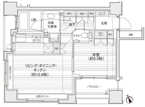 ドゥーエ銀座イーストI(1LDK/7階)の間取り写真