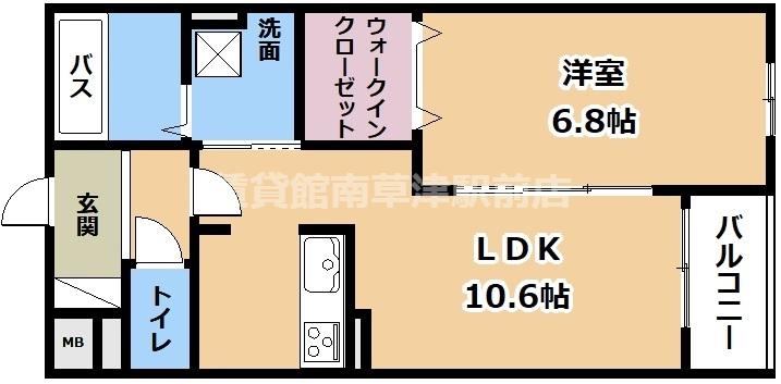ヴェールフォンセ(1LDK/2階)の間取り写真