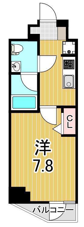 RELUXIA亀有(1K/5階)の間取り写真