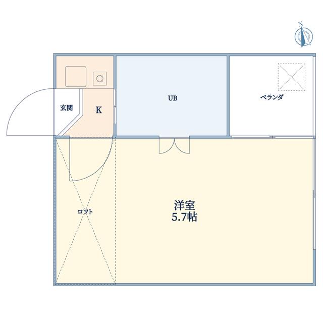 CASA LUNA高津(1K/1階)の間取り写真