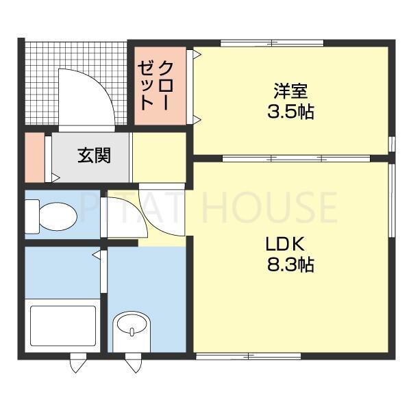 ラピュタ島崎(1LDK/1階)の間取り写真