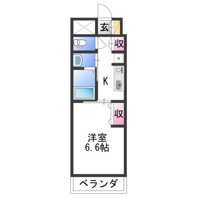 シャルマンエース(1K/5階)の間取り写真