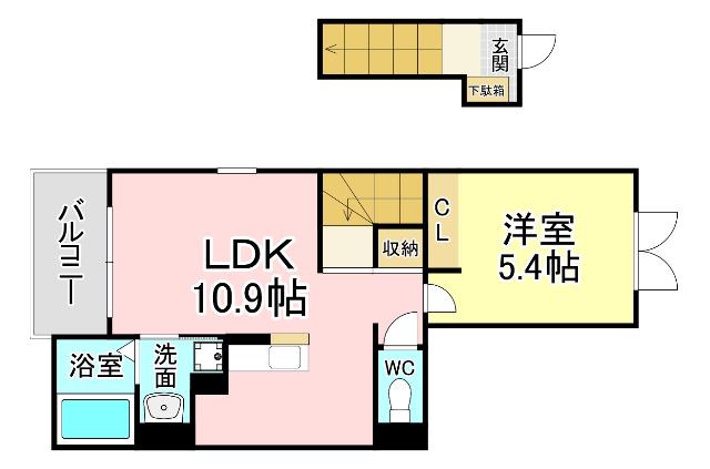 ソフィア.YM II(1LDK/2階)の間取り写真