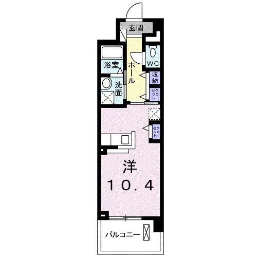ヴァンクール(1K/1階)の間取り写真