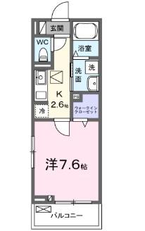 メゾンド シエル(1K/1階)の間取り写真