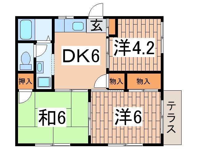 YKハイム(3DK/1階)の間取り写真