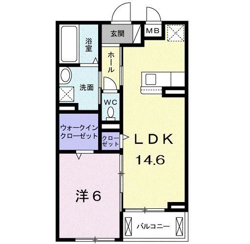 ボナール神野(1LDK/3階)の間取り写真