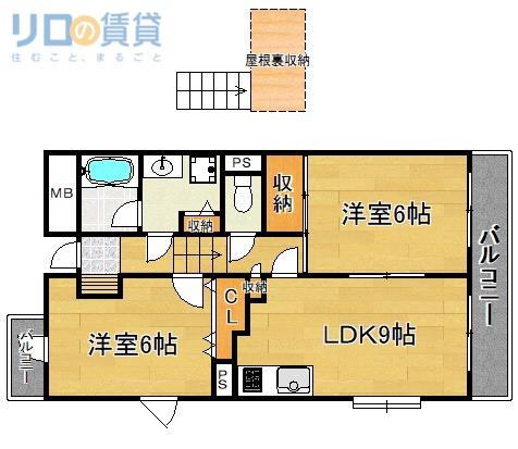 ベル・メゾン(2LDK/7階)の間取り写真