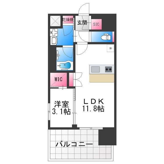 スプランディッド堺東DUE(1LDK/10階)の間取り写真