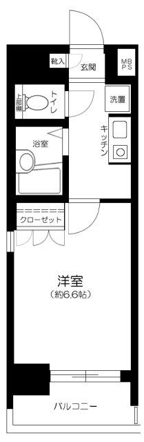 メインステージ大森東(1K/4階)の間取り写真