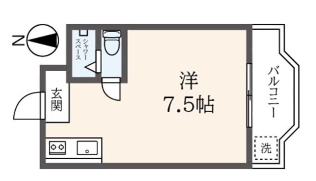 伊藤ハイツ(ワンルーム/5階)の間取り写真