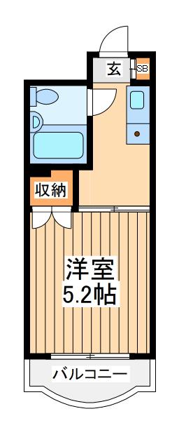 ハイタウン大倉山NO.1(1K/3階)の間取り写真