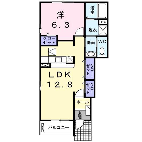 サンリット・ヴィラIII(1LDK/1階)の間取り写真