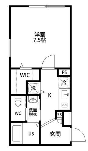 REVE STAGE(1K/4階)の間取り写真