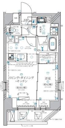 ディアレイシャス赤羽 のあち(1LDK/4階)の間取り写真
