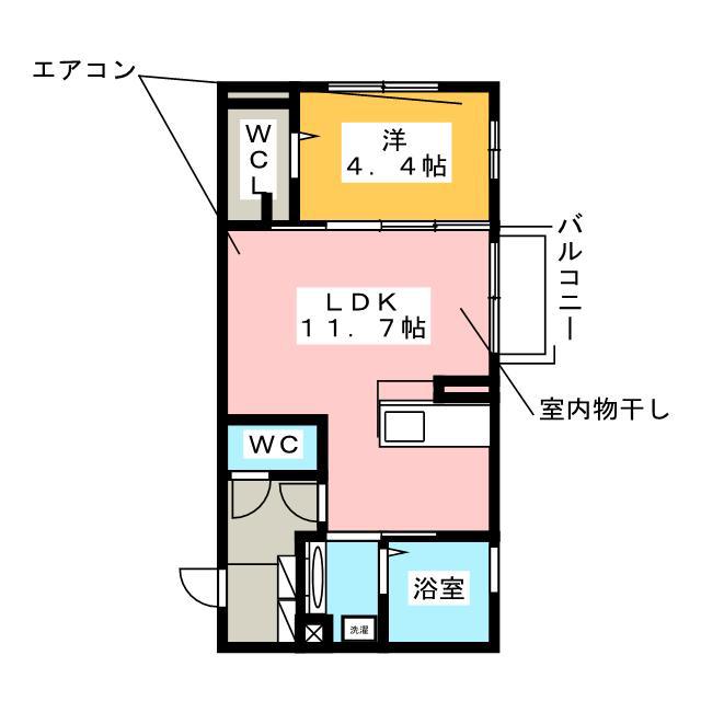 WING21 I(1LDK/2階)の間取り写真