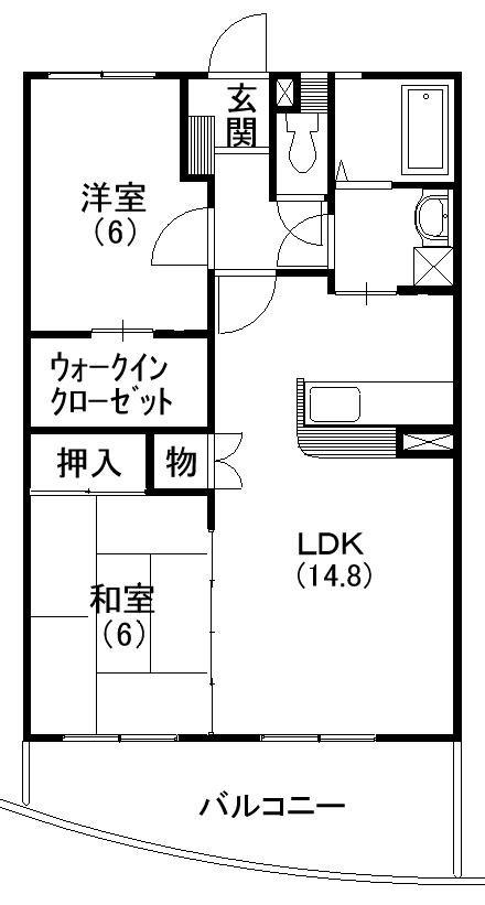 CREAM(2LDK/3階)の間取り写真
