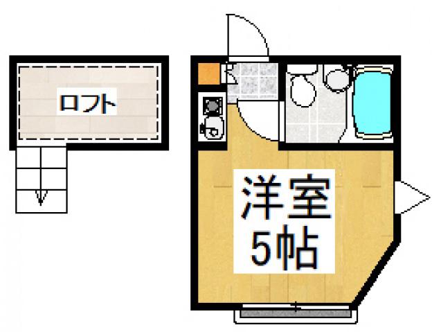 スターハイツII(ワンルーム/2階)の間取り写真