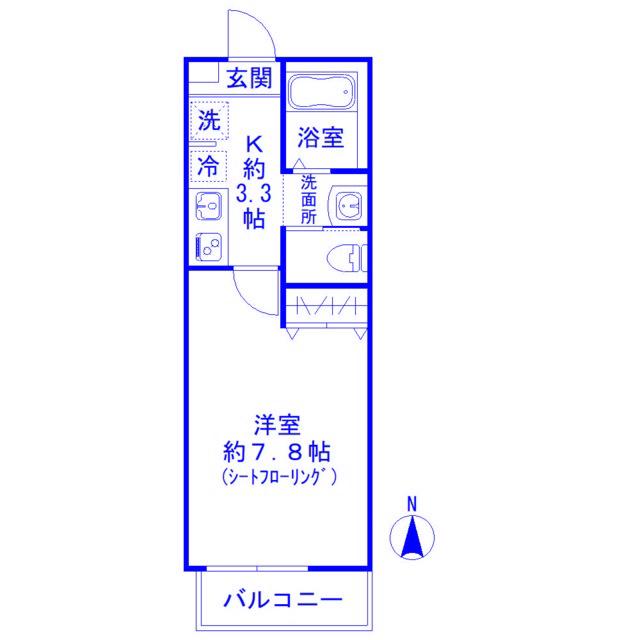 ラミアアルテ西大宮(1K/2階)の間取り写真