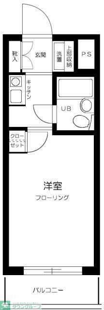 トップ下赤塚第2(1K/4階)の間取り写真