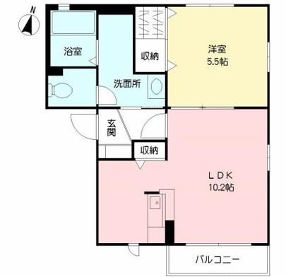 カントリーヴァレー III(1LDK/2階)の間取り写真