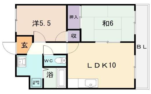 メゾン山下(2LDK/3階)の間取り写真