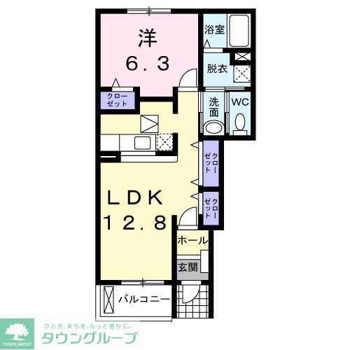 カトル・セゾン(1LDK/1階)の間取り写真