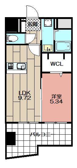 THE SQUARE・GLORY RESIDENCE(1LDK/8階)の間取り写真