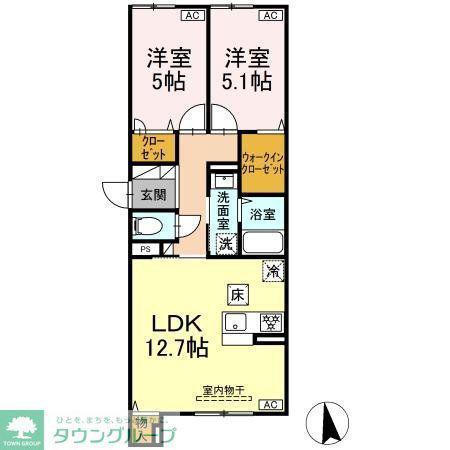 TOKIWA HEIM3(2LDK/1階)の間取り写真