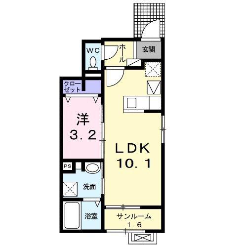 アルコンシエル・トイロ(1LDK/1階)の間取り写真