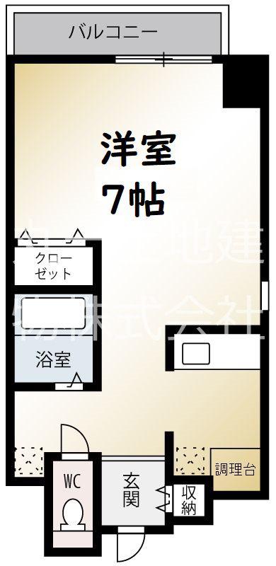 千葉本町スカイマンション(ワンルーム/2階)の間取り写真