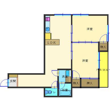 アーバン寿(2DK/3階)の間取り写真