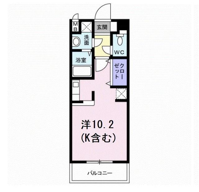 カーサビータス(ワンルーム/3階)の間取り写真