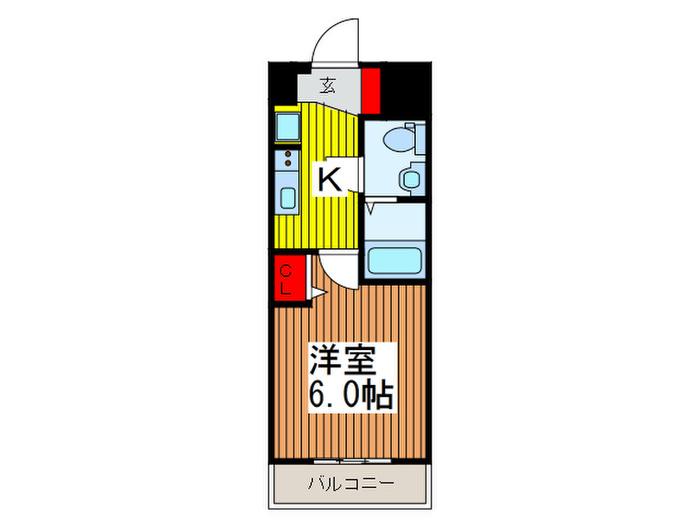S-FORT川口並木(1K/6階)の間取り写真