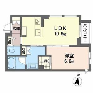 アンシャンテ長町南(1LDK/2階)の間取り写真