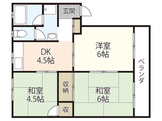 丸佐ビル(3DK/2階)の間取り写真