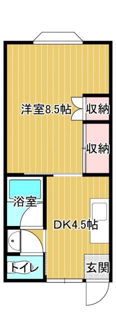ステーツ今井II(1DK/2階)の間取り写真