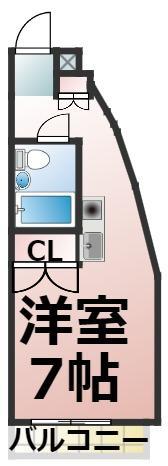 セザール今池(ワンルーム/4階)の間取り写真