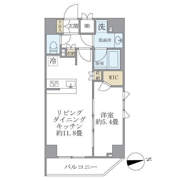 プルミエ秋葉原イースト(1LDK/5階)の間取り写真
